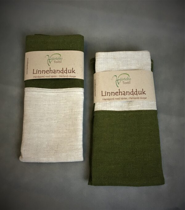 Linnehandduk -  natur/grön - Bild 2