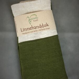 Linnehandduk - grön/natur