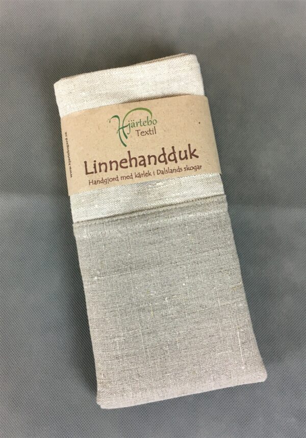 Linnehandduk - mörk natur/ljus natur