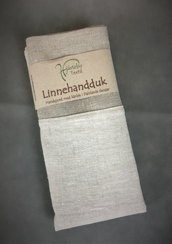 Linnehandduk - ljus natur/mörk natur