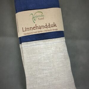 Linnehandduk - natur/blå