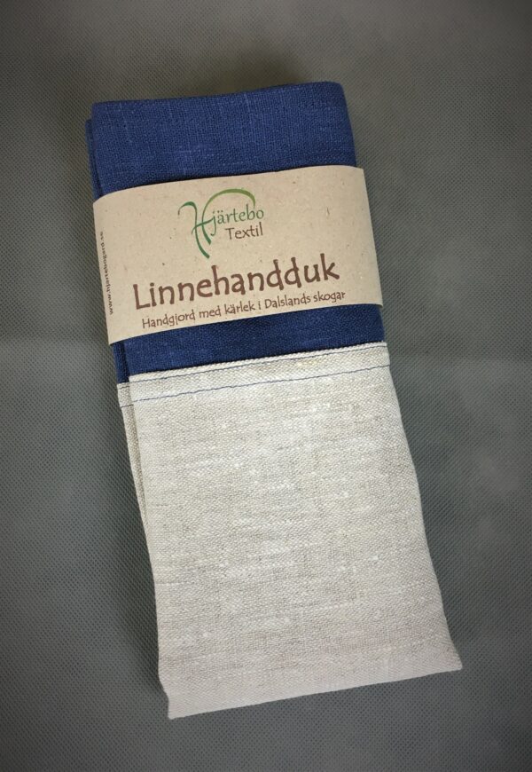 Linnehandduk - natur/blå