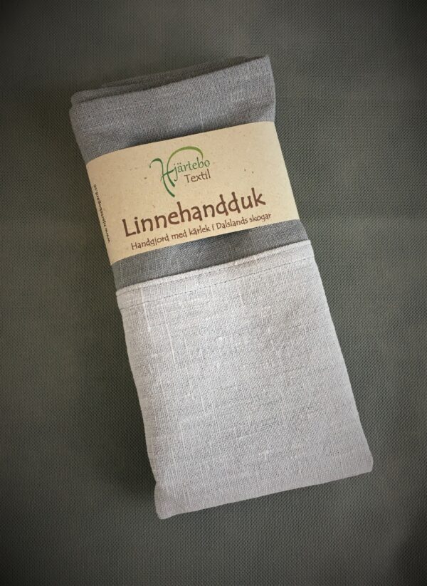Linnehandduk ljusgrå/grå