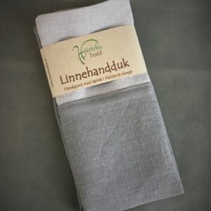 Linnehandduk grå/ljusgrå