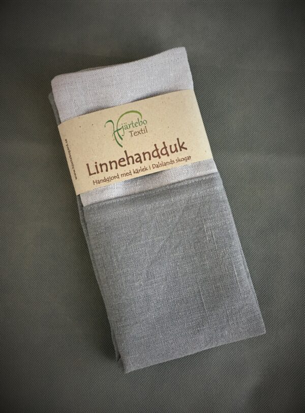 Linnehandduk grå/ljusgrå