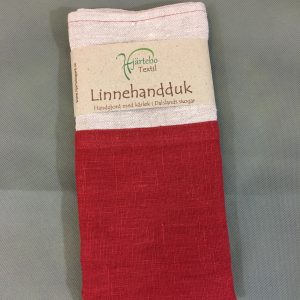Linnehandduk mörkröd/natur