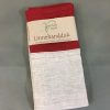 Linnehandduk natur/mörkröd