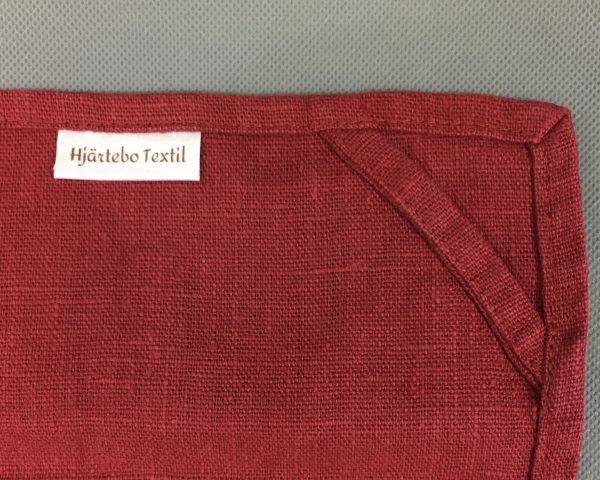 Linnehandduk mörkröd/natur - Bild 2